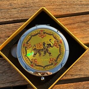 Gold Elephant Compact Mirror | From Thailand | Packaged in Box